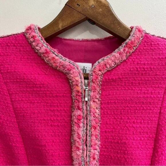 Cabi 6466 Pink Tweed Ballroom Jacket Open Front Womens Sz Medium - Picture 6 of 8